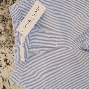 NWT JANIE AND JACK BOYS PANTS. SIZE 2T. Blue Seersucker